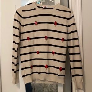 Sweatshirt with Red sequin popsicle deets